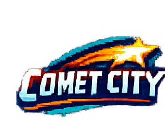 Comet City pixel-art club logo