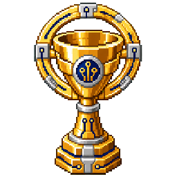 Golden pixel-art Circuit Cup trophy